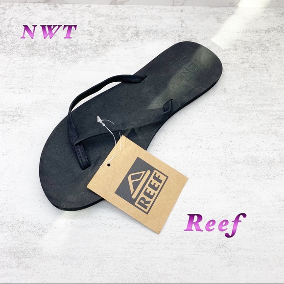 Reef Shoes - NWT-Reef Black T Strap Flip Flops 6